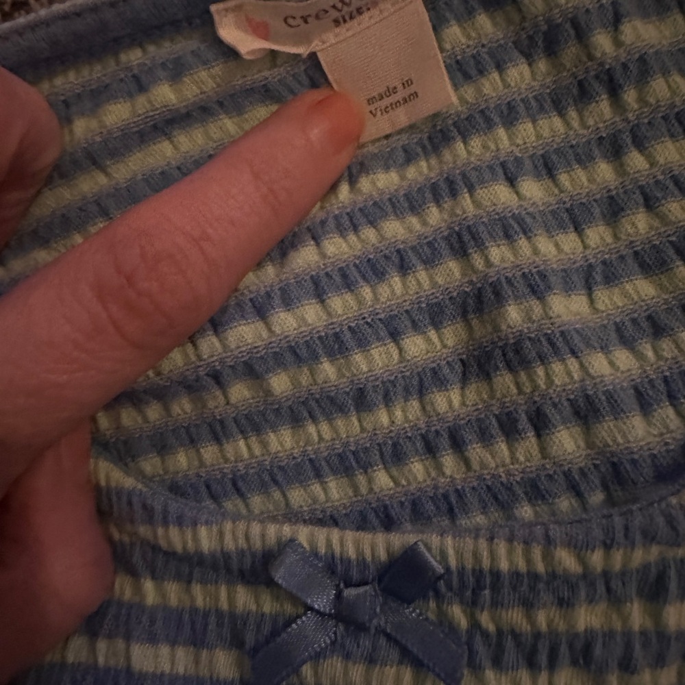 *NEW!* J.‎ Crew Crewcuts Blue & Green Striped Long Sleeve Dress - size XS - Picture 3 of 4